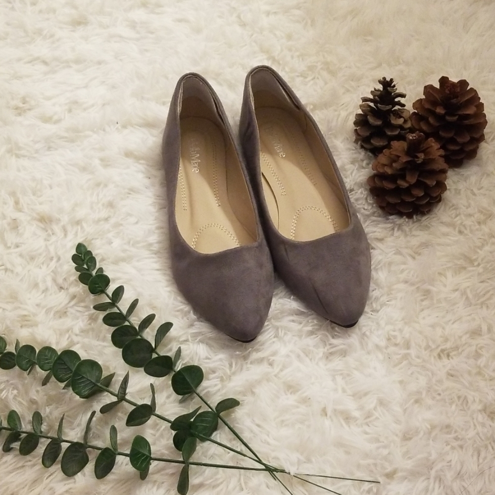 Gray Bella Marie Suede Flats